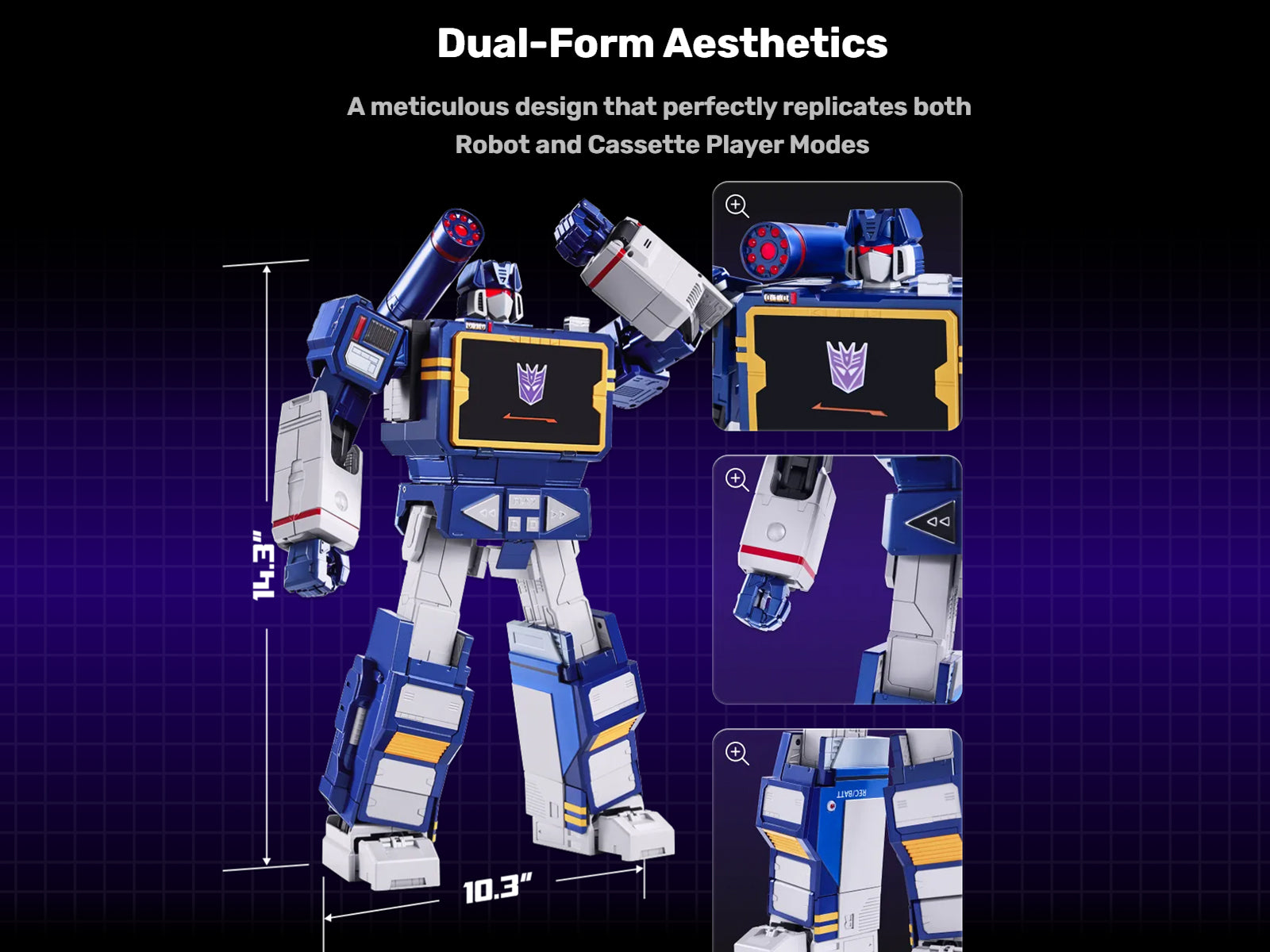 Robosen 36.4cm Flagship Series Transformers G1 Soundwave SBG1 English Version Action Figures Model