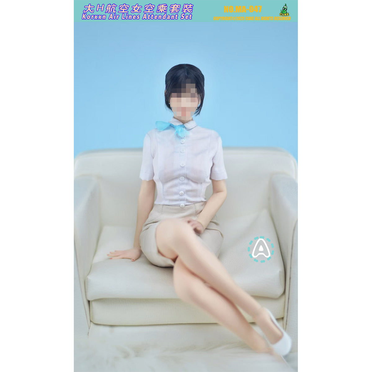 CUKE TOYS Big H Airline Female Flight Attendant Outfit Set MA-047 Doll Clothes Accessory Fit 1/6 Scale 12-inches Action Figure