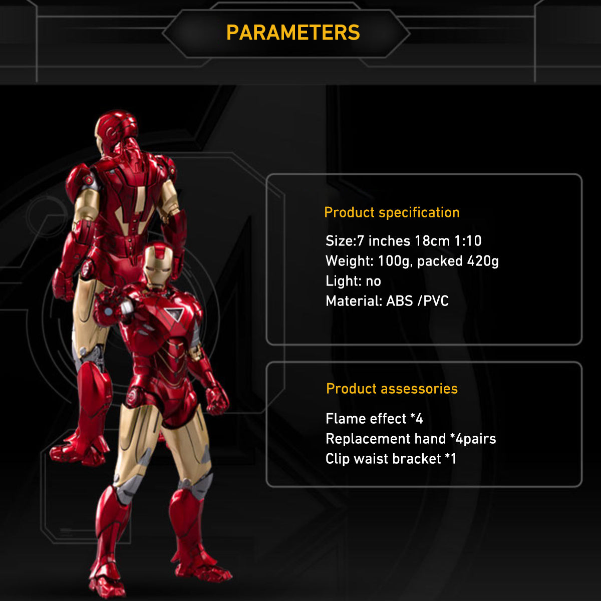 Figura coleccionable ZD: Iron Man Mark, miniatura a escala 1:10