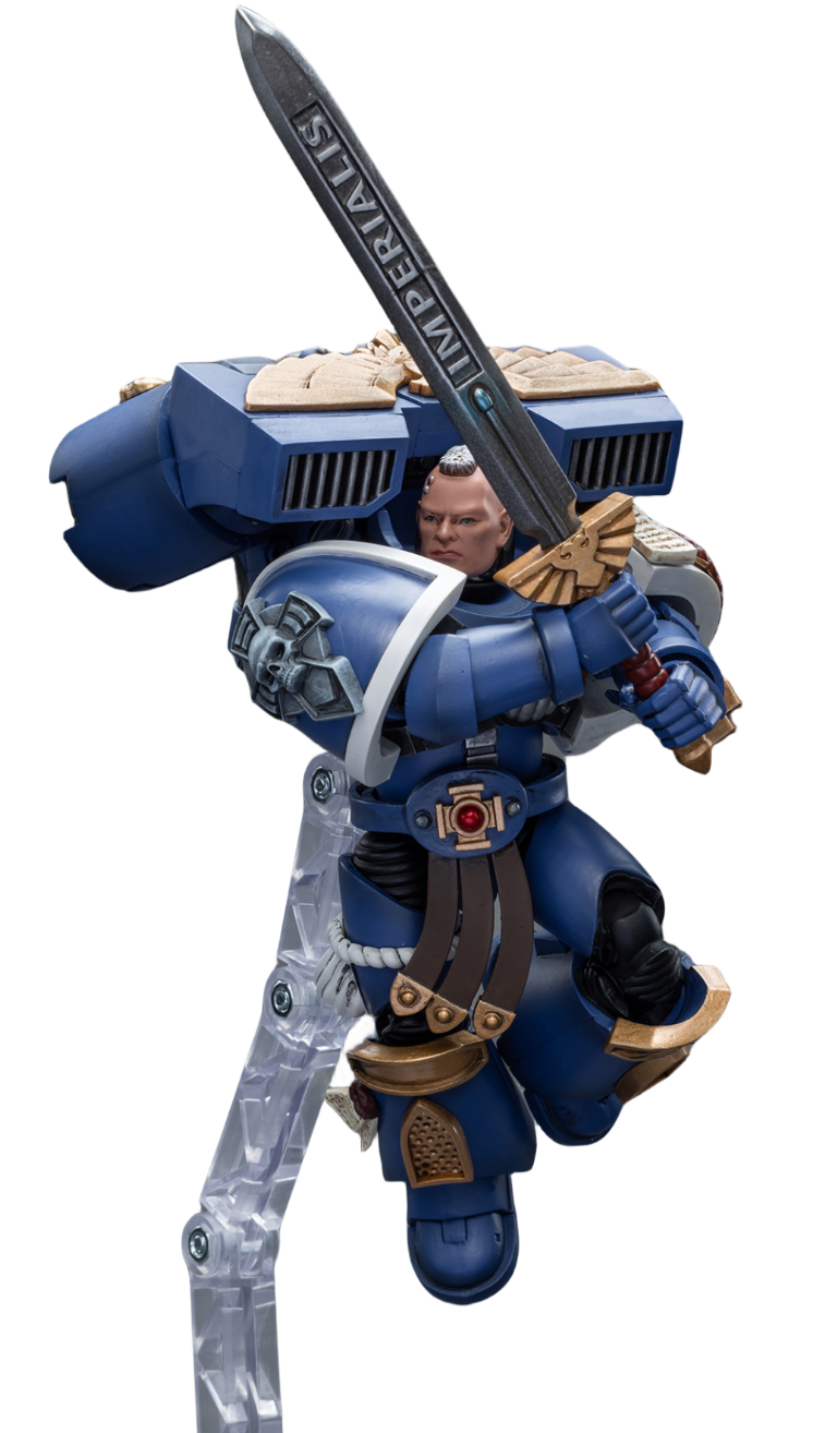 HiPlay JoyToy 40K Collectible Figure: Ultramarines Vanguard Veteran Sergeant 1:18 Scale Action Figures (Sergeant JT8018)