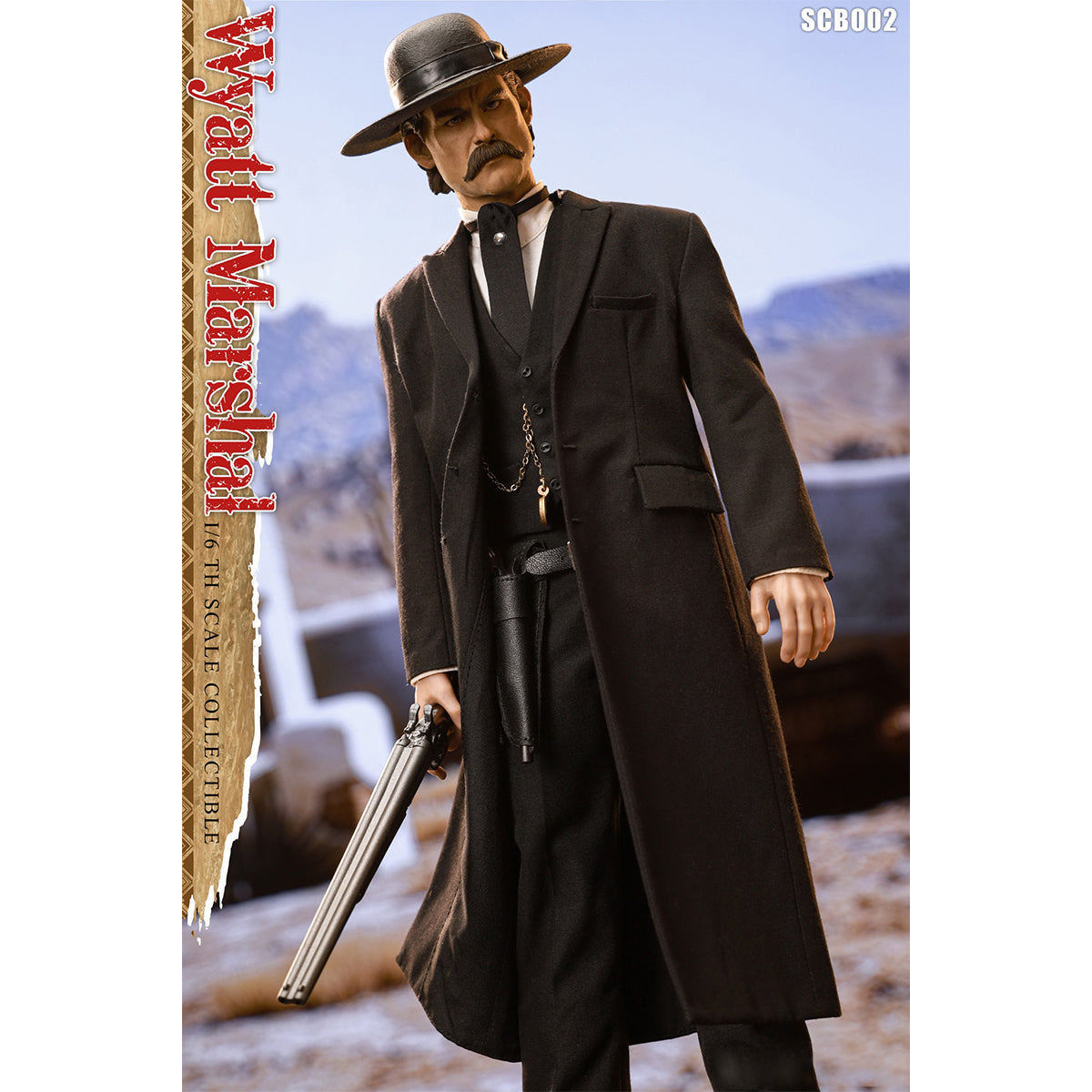 SNAKE TOYS Western Cowboy Tombstone Wyatt Marshal Deluxe Edition Double Head Sculpt Action Figure