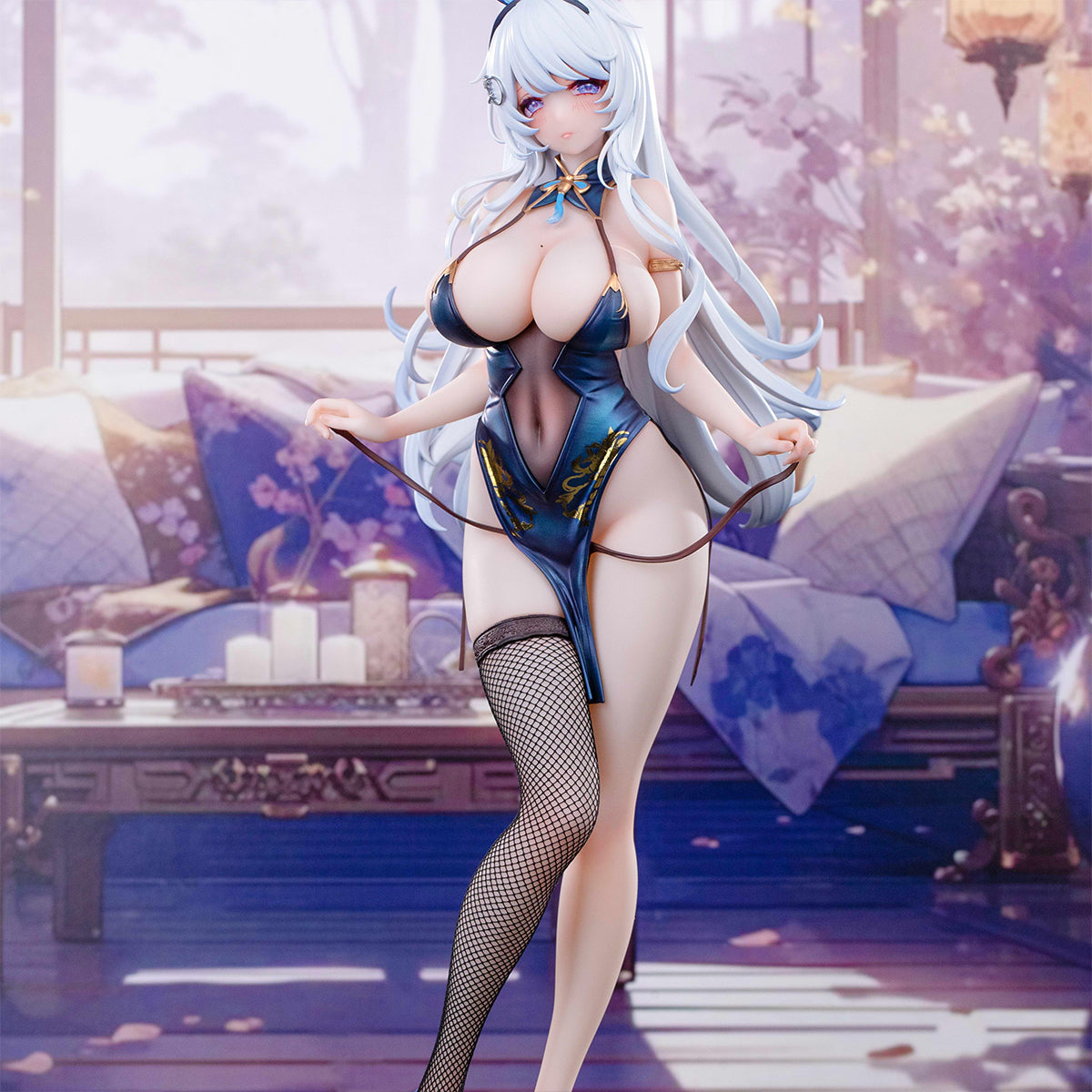 (Only Shipped to the US) Hapitopi 1/6 Scale Real Fishnet Stockings Tracking Eyes Thermochromic Paint Victorious Bunny Girl Anime Figurine Age 15+