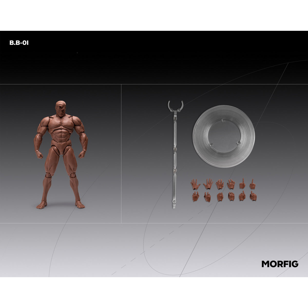 MORFIG Muscular Male Articulated Joints B.B-01 1/12 Scale Action Figure Body