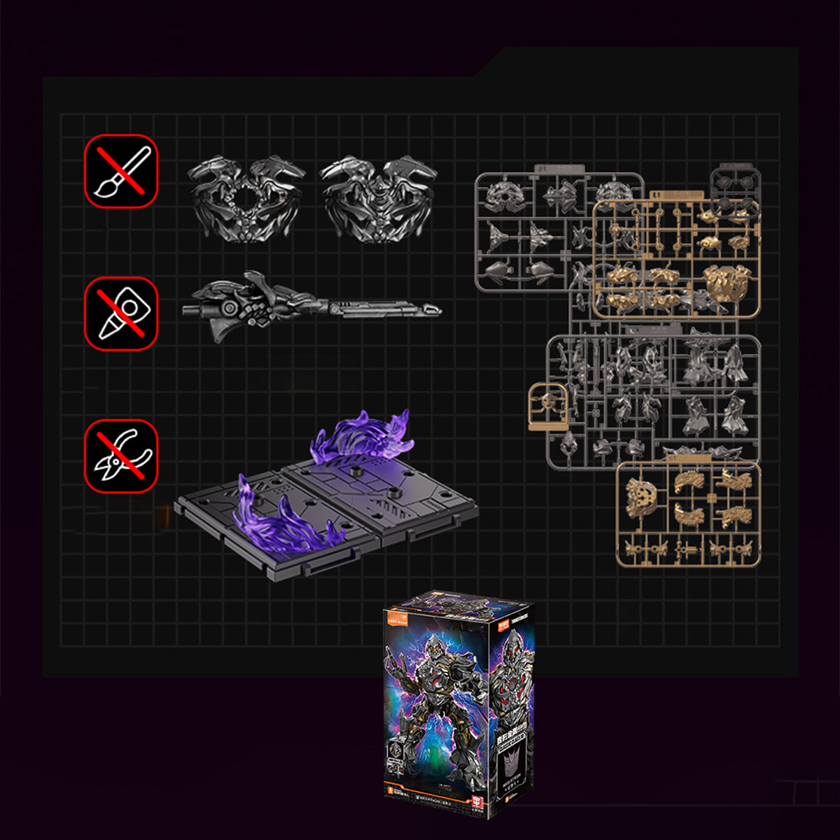 (Only Shipped to the US) BLOKEES Assembly Model Kits: transformers Movie 1 - Megatron, Classic Class, Mecha Musume Style, Height 13 Miniature Collectible WZT
