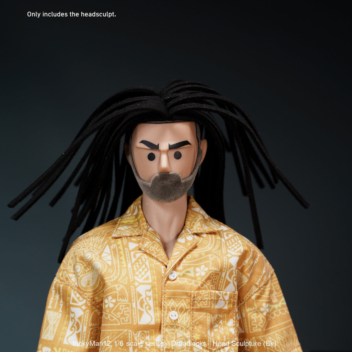 TrickyMan12 Dreadlocks Male Head Sculpt Black Hair FB-10083-1 Brown Ha