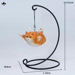 JXK Cat Angel Statue JXK383 Winged Feline Figure with Metal Stand Realistic Animal Collectible for Home Office Desk Decor