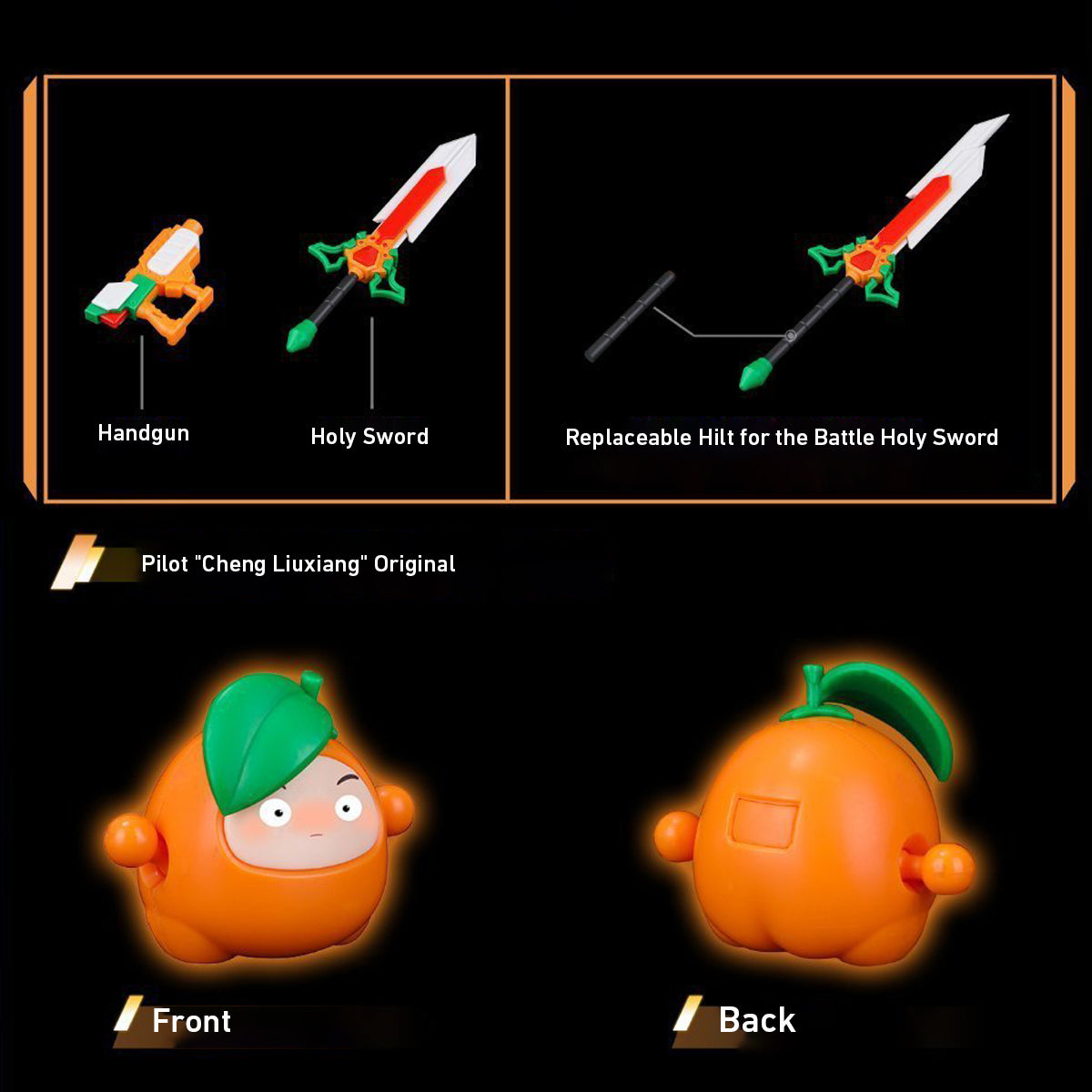 YI LI CHUANG WAN: FRUITY ROBO: Mandarine Berserker - Cheng Liuxiang Assembly Action Model Kits