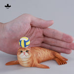JXK Seal Cat Meow Group Static Animal Figurine