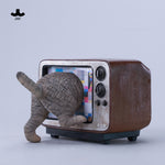JXK Channel Cat Static Expertly Hand-Painted Lifelike Animal Figurine