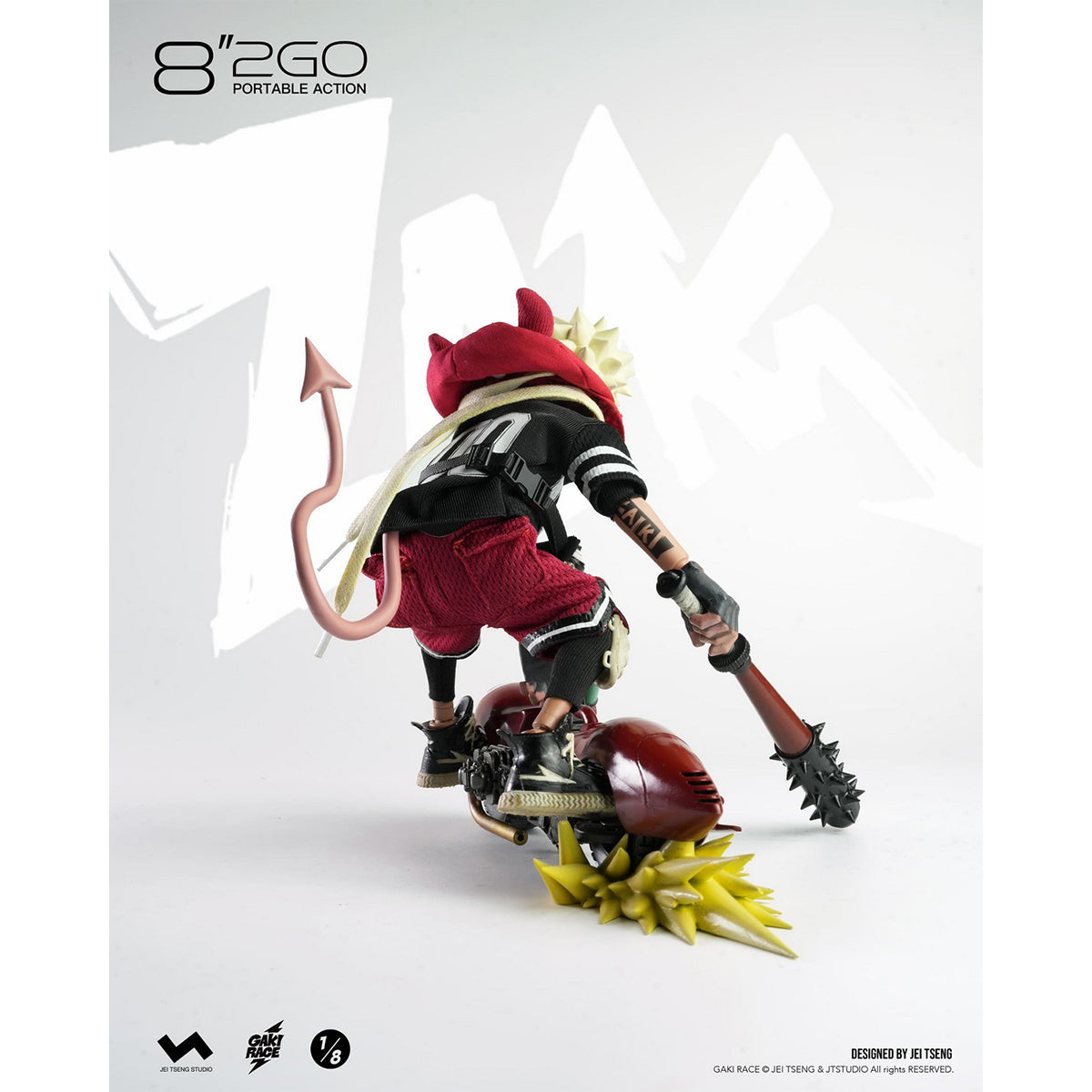 JTstudio 2GO GAKIRACE ZAIKI 8-inches Action Figure & Vehicle Model