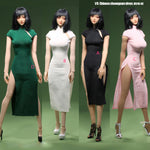 JLAOU DOLL Figure Doll Clothes: Green Cheongsam Dress For Action Figure