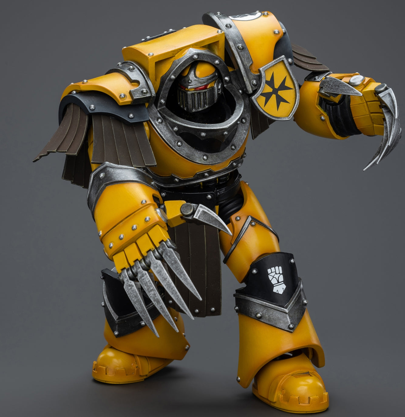 HiPlay JoyToy Warhammer The Horus Heresy Collectible Figure: Imperial Fists Legion Cataphractii Terminator Squad Legion Cataphractii with Lightning Claws 1:18 Scale Action Figures JT9404