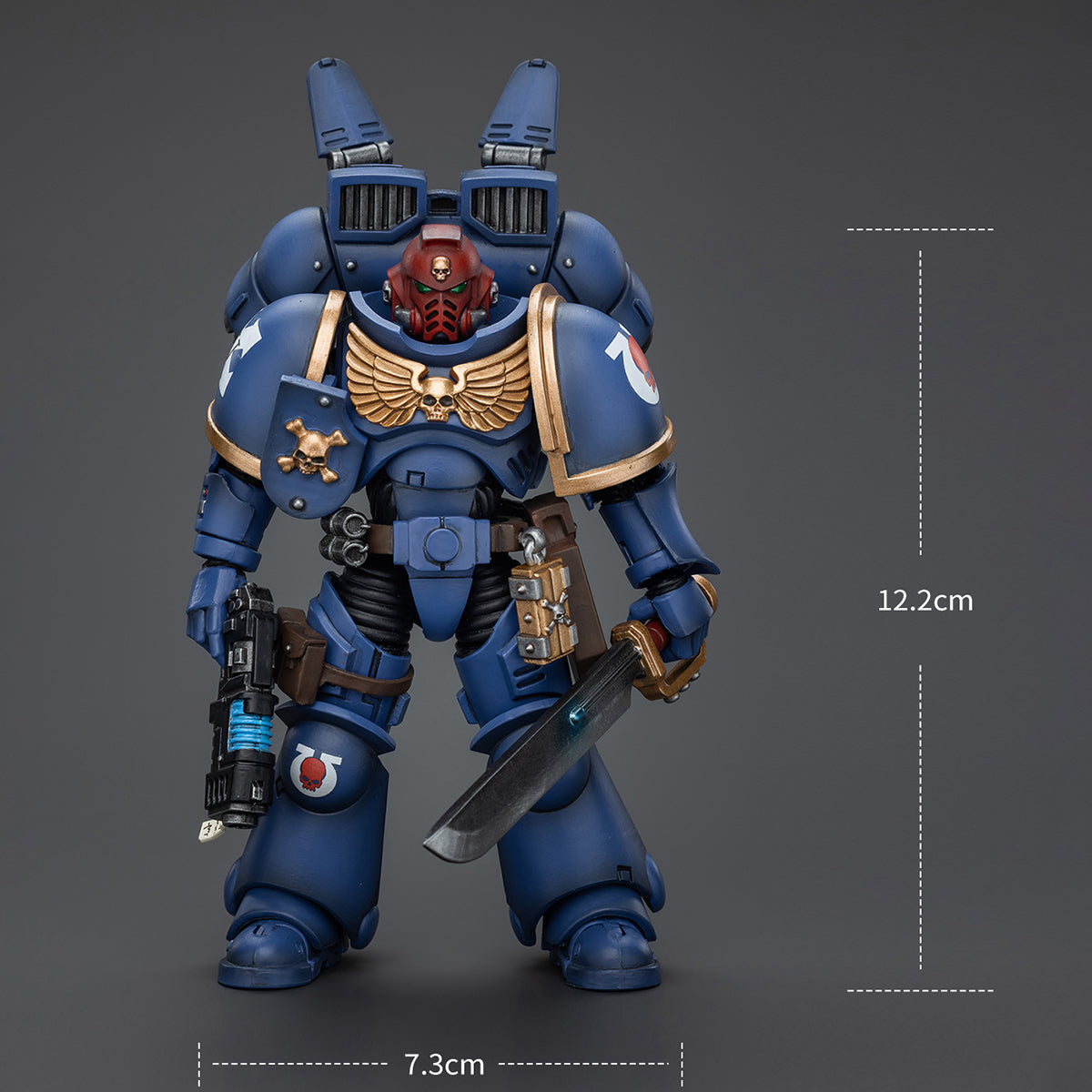 HiPlay JoyToy Warhammer 40K Collectible Figure: Ultramarines Jump Pack Intercessors Sergeant with Plasma Pistol and Power Sword 1:18 Scale Action Figures JT1378