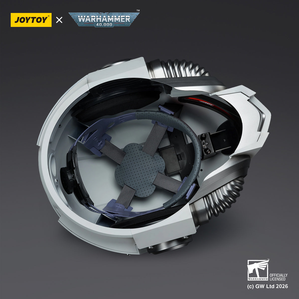 JOYTOY Warhammer 40,000 White Scars MkX Helmet & Display Stand 1/1 Scale Helmet Replica