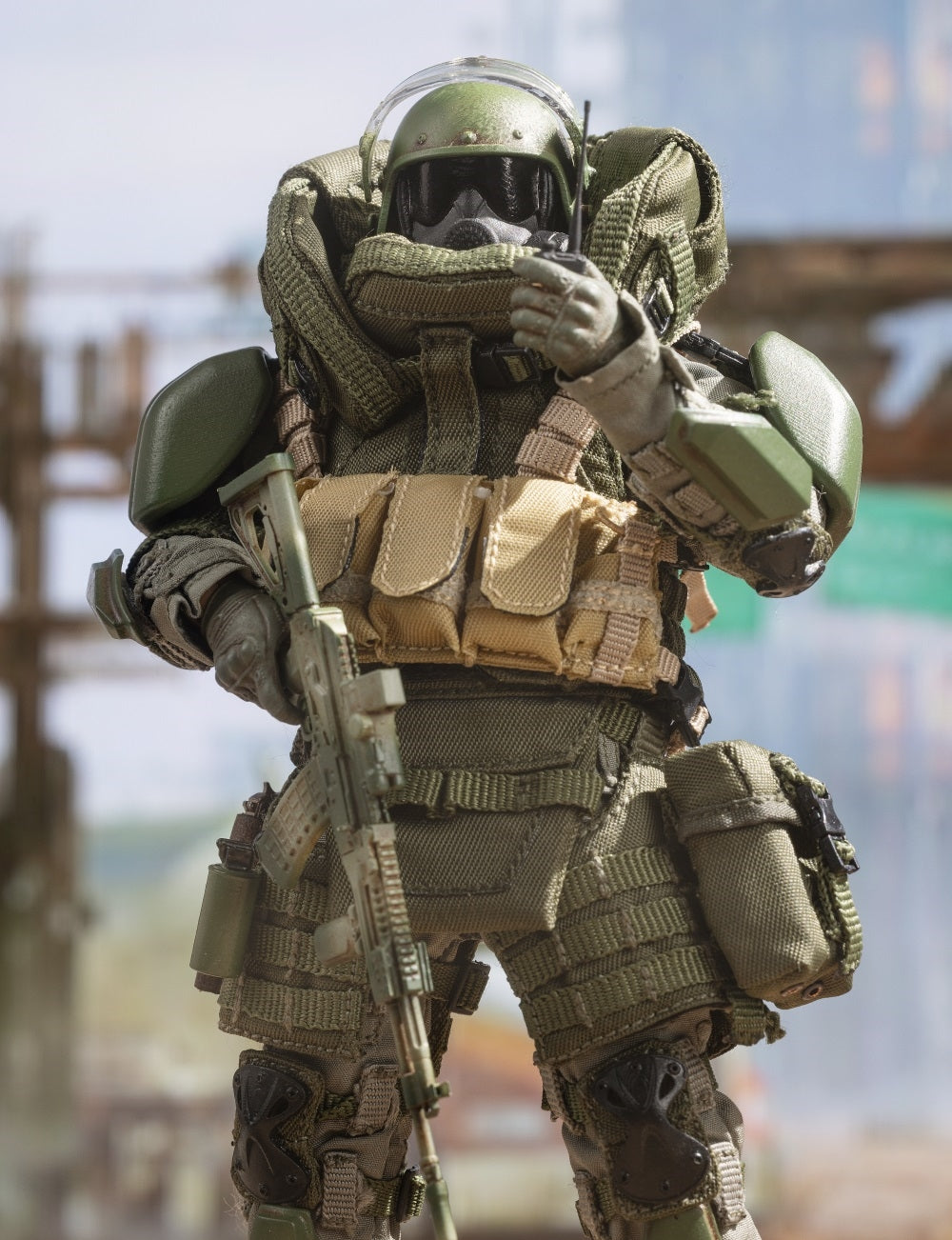 (Only Shipped to the US) HASUKI Collectible Figure Full Set: Shield Soldier, Video Game, Military Style, Seamless Design, 1:12 Scale Miniature Action Figurine SA02