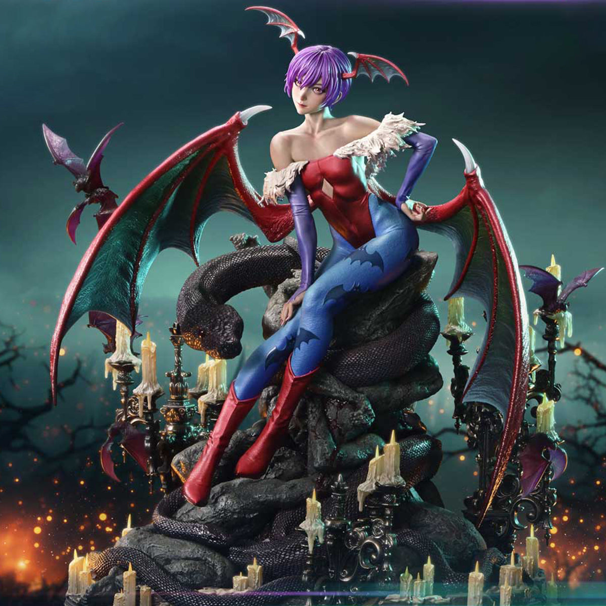 Prime 1 Statue, Darkstalkers Real Elite Masterline Darkstalkers Lilith, 1/4 Scale Art Figurine