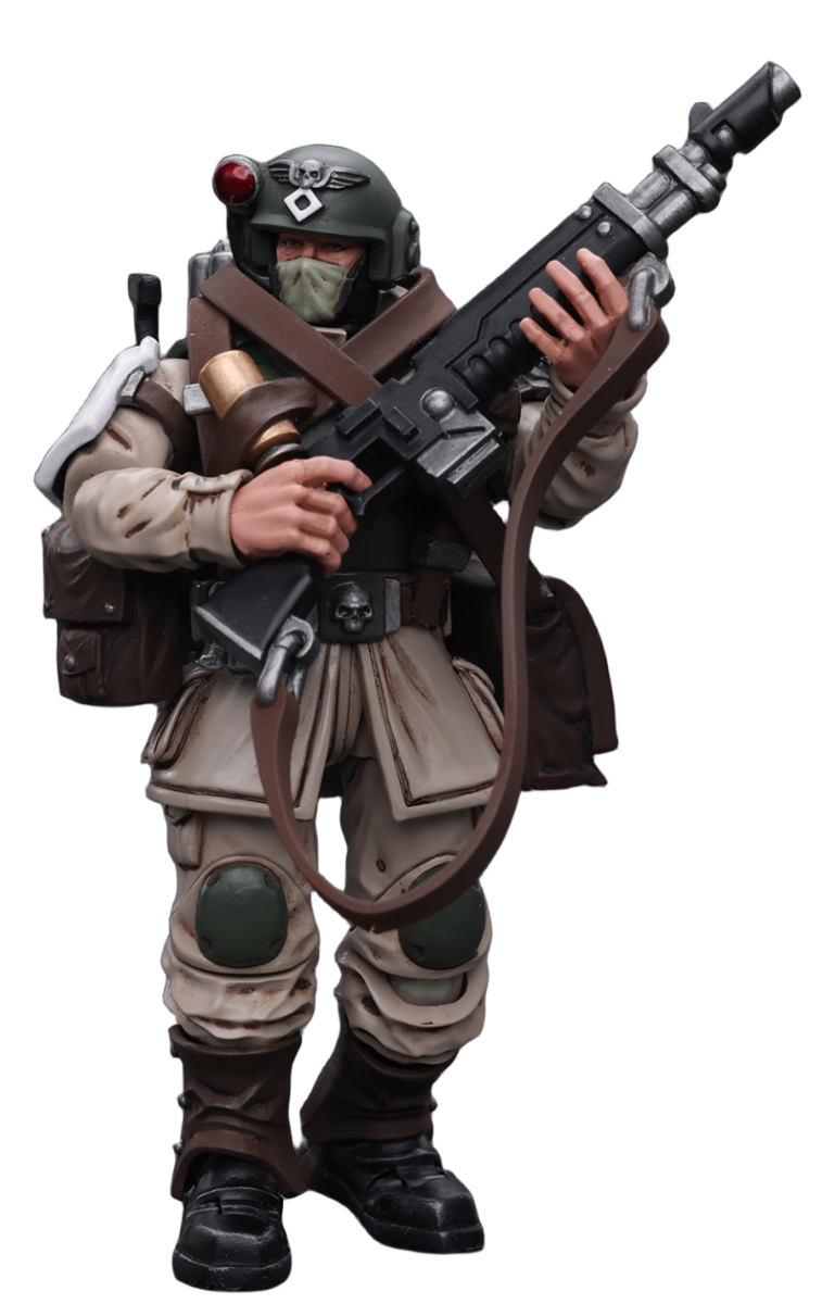 HiPlay JoyToy Warhammer 40K Collectible Figure: Astra Militarum Cadian Command Squad Veteran with Medi-Pack 1:18 Scale Action Figures JT7943