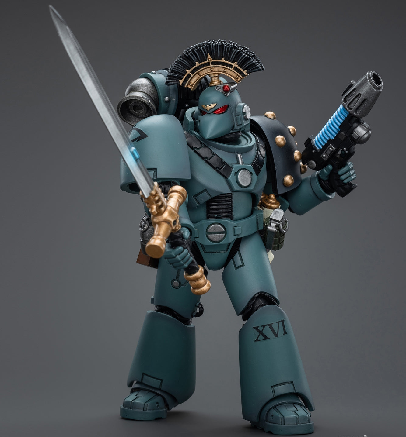 HiPlay JoyToy Warhammer The Horus Heresy Collectible Figure: Sons of Horus MKVI Tactical Squad Sergeant with Power Sword 1:18 Scale Action Figures JT9466