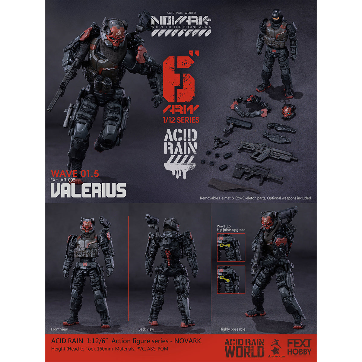 FEXT HOBBY Acid Rain World: Novark FXH-AR-005 Valerius FXH-AR-006 NVK Escort-L FXH-AR-001 Red Locust 1/12 Scale Action Figure