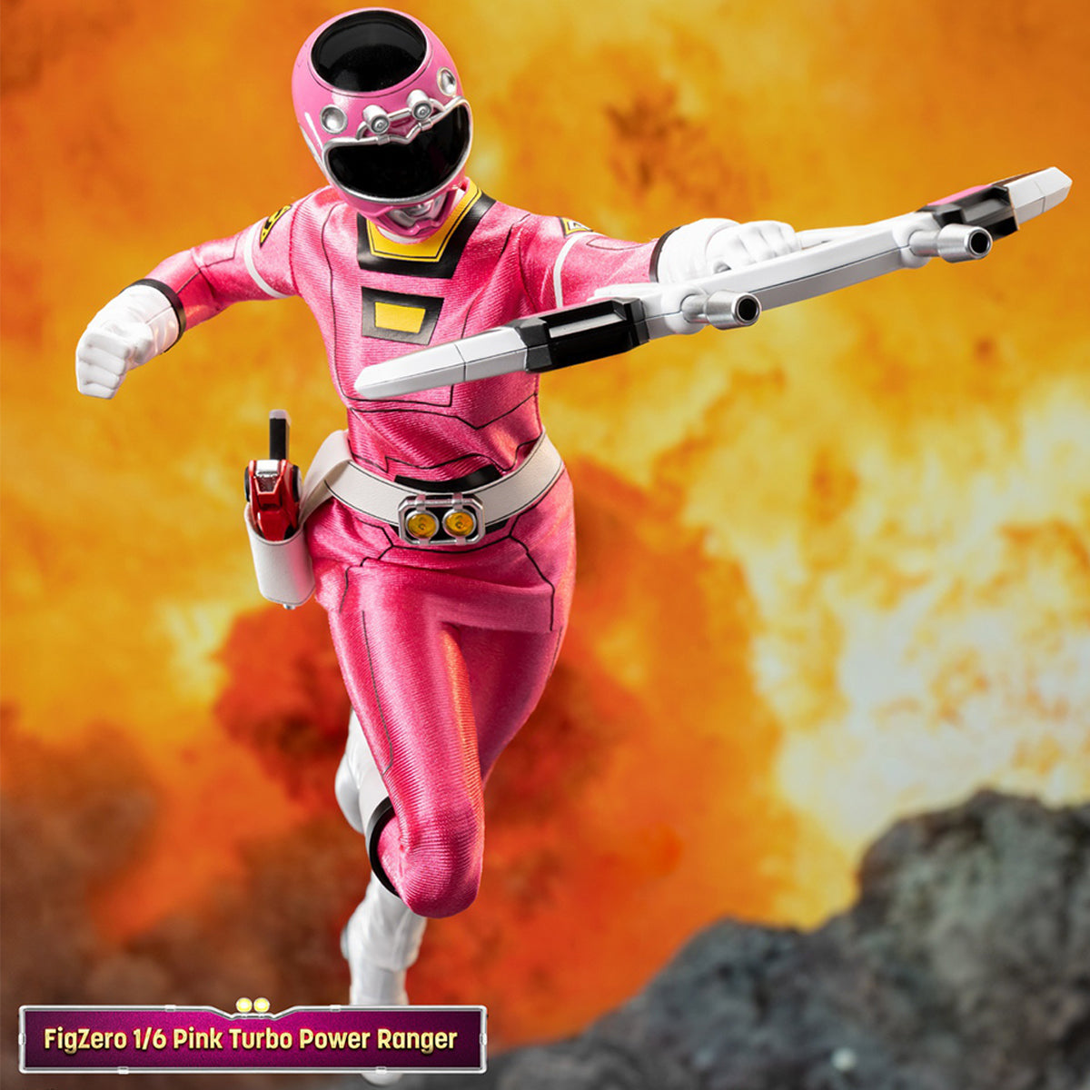 Figura de acción del Power Ranger Turbo rosa de Threezero