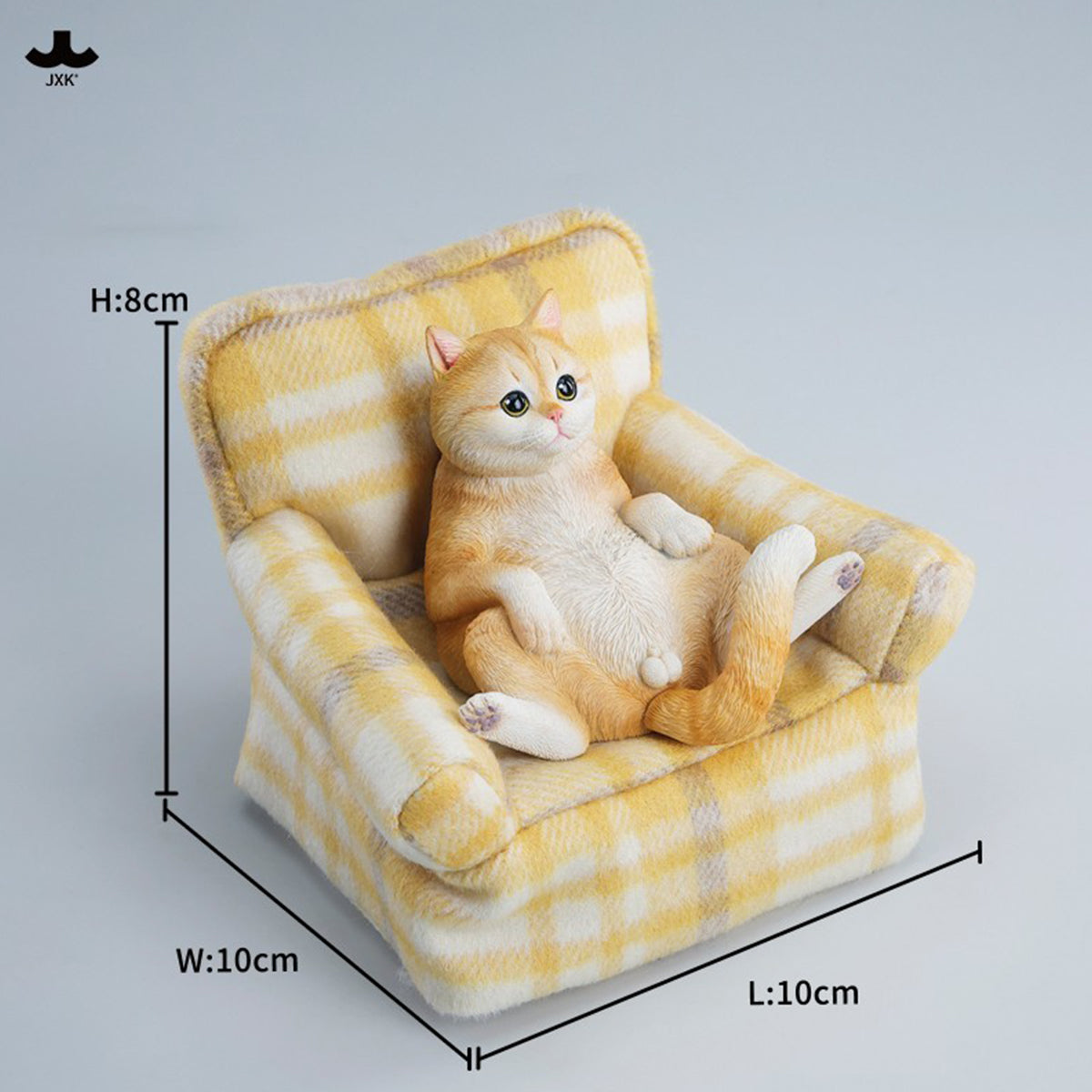 JXK Warm Cat Sofa (JXK350) Static Expertly Hand-Painted Lifelike Animal Figurine