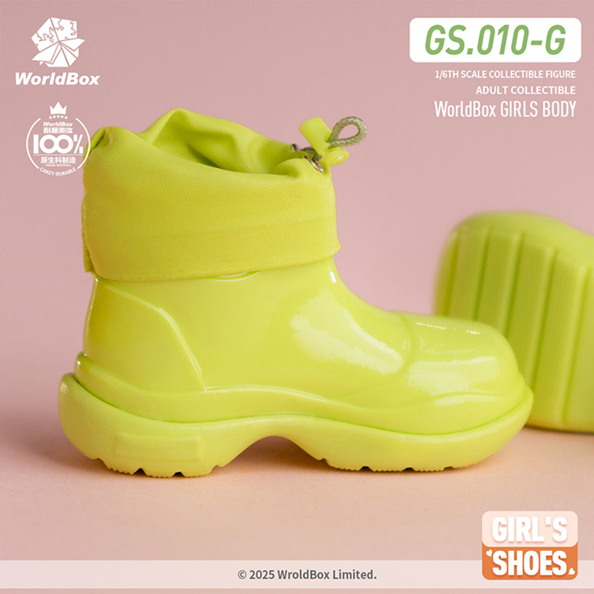 Worldbox Fashion Drawstring Rain Boots Doll Accessory 1/6 Scale Fit Action Figure