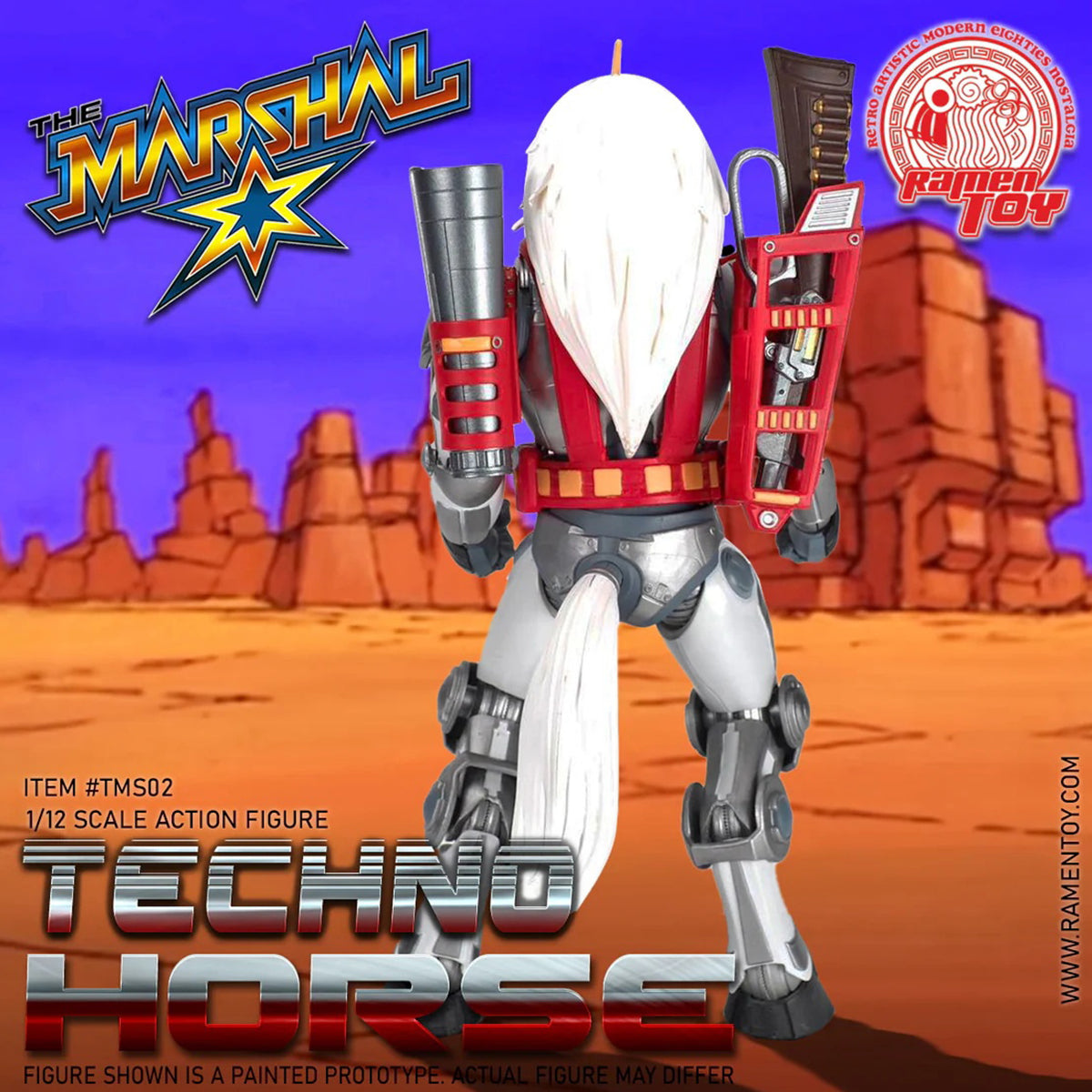 Ramen Toy BraveStarr The Marshall Techno Horse 1/12 Scale Action Figur