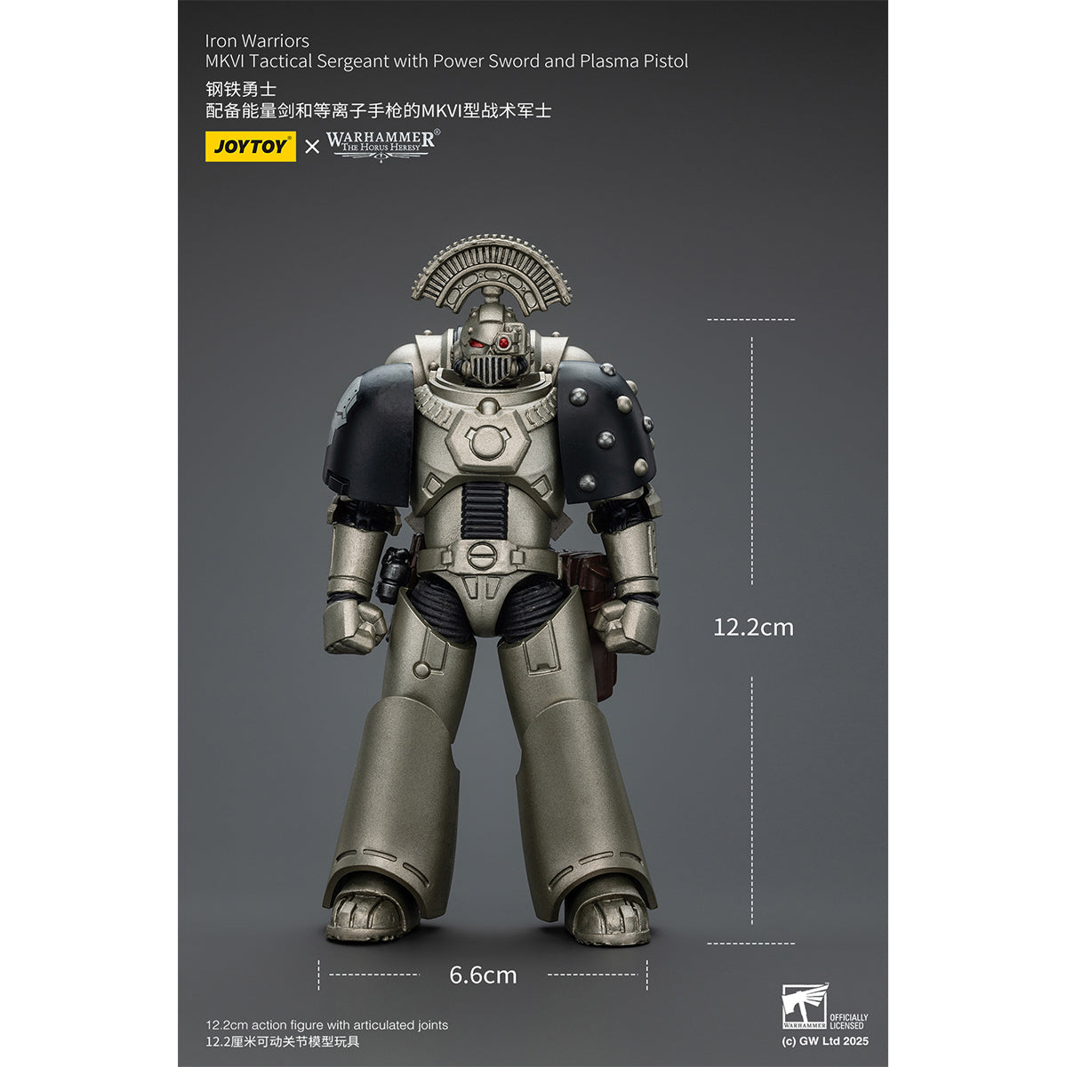 JOYTOY Warhammer The Horus Heresy, Iron Warriors Command Squad Chosen with Legion Standard/MKVI Tactical Sergeant with Power Sword and Plasma Pistol, Action Figures