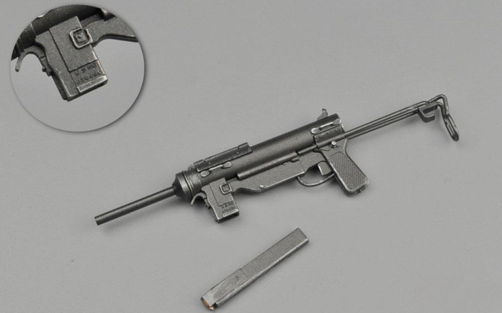 ZYTOYS 1/6 Scale M3 Submachine Gun Grease Gun Model ZY2005 Action Figure Accessory with Silencer and Magazines