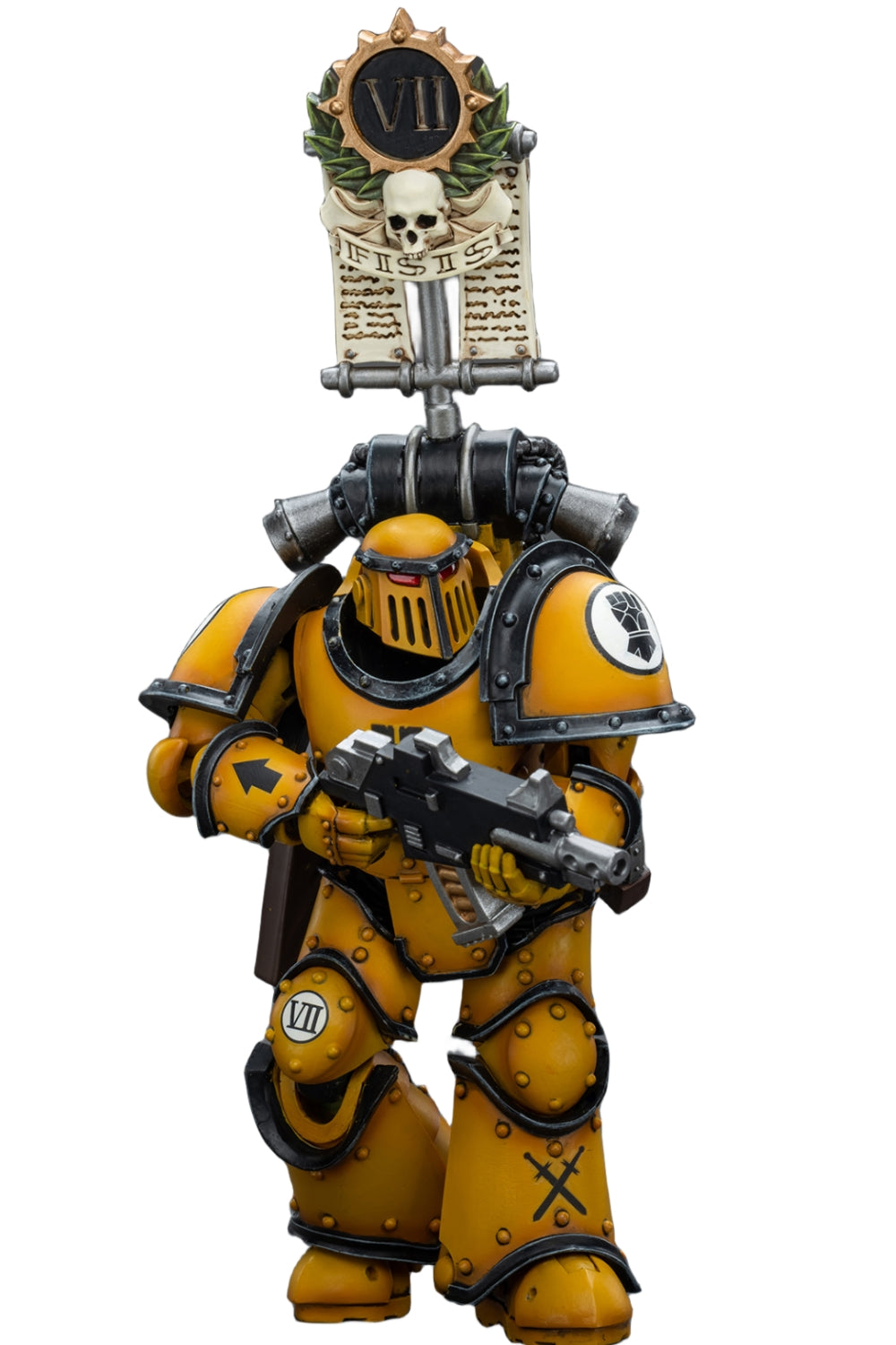 HiPlay JoyToy 40K Collectible Figure: Imperial Fists Legion MkIII Tactical Squad Legionary with Legion Vexilla 1:18 Scale Action Figures JT9053