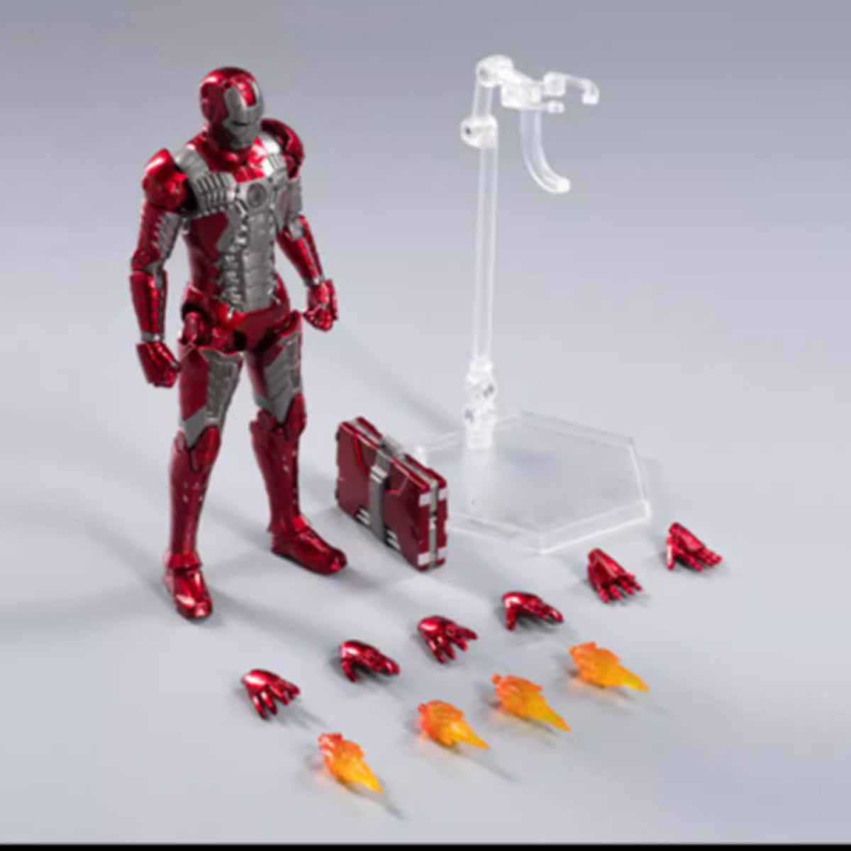 ZD Toys Anniversary Series Collectible Figure Full Set: Iron Man MK5, Illuminated Edition, Height 18cm Miniature Action Figurine FGBMK5