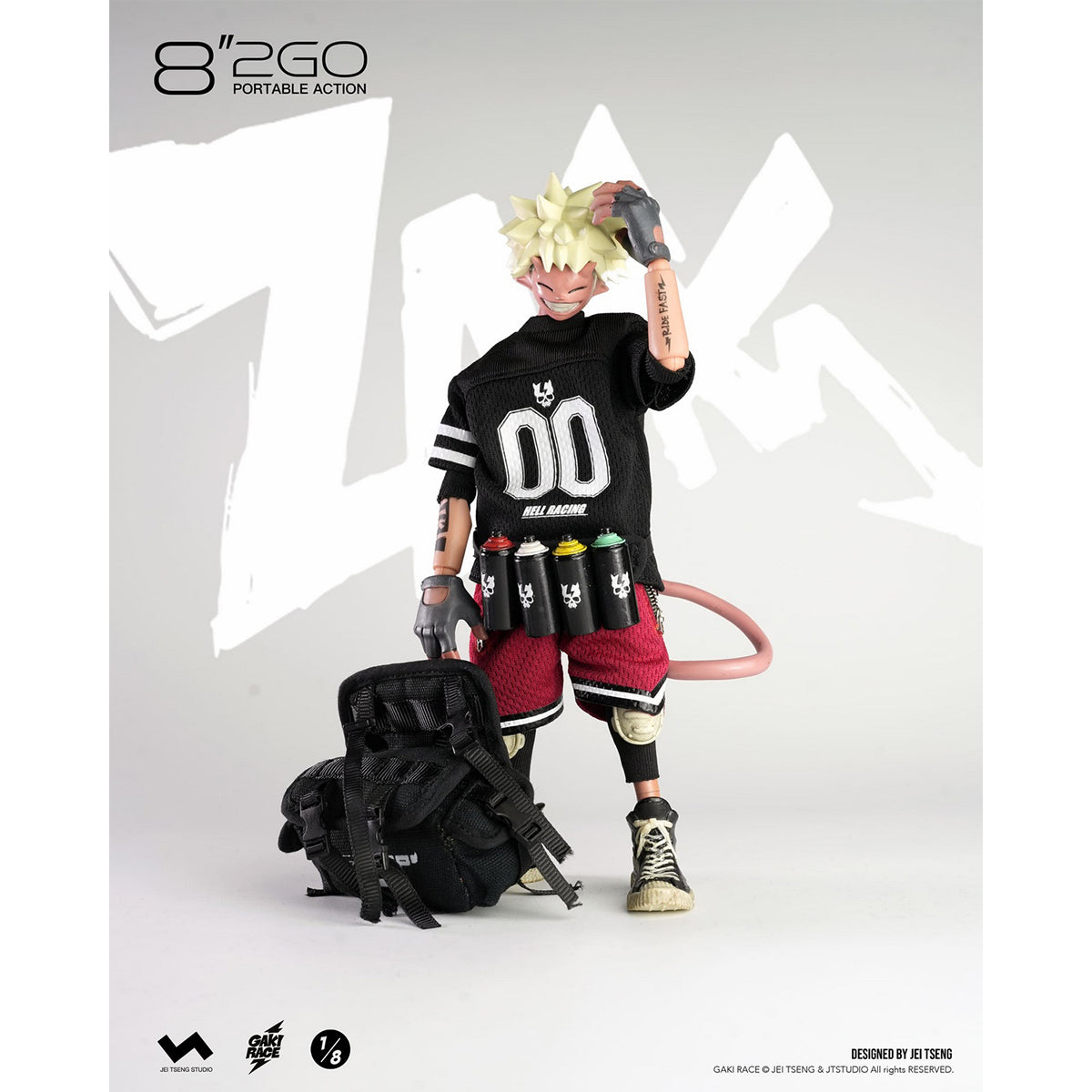JTstudio 2GO GAKIRACE ZAIKI 8-inches Action Figure & Vehicle Model