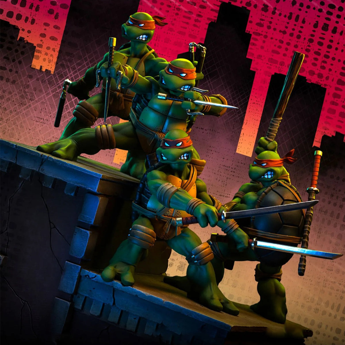 Iron Studios 1/10 Teenage Mutant Ninja Turtles TMNT 1st Cover Set Art Movie Statue