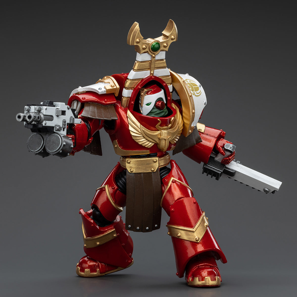 JOYTOY Warhammer La Herejía de Horus, Figura de acción Sekhmet Terminator Cabal: Sekhmet con bólter combinado y puño sierra