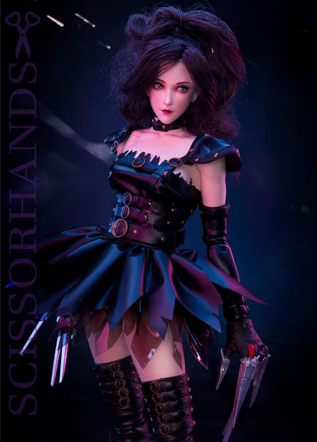 HiPlay Flagset Collectible Figure Full Set: Edwar Scissorhands, Anime Style, 1:6 Scale Female Miniature Action Figure G001