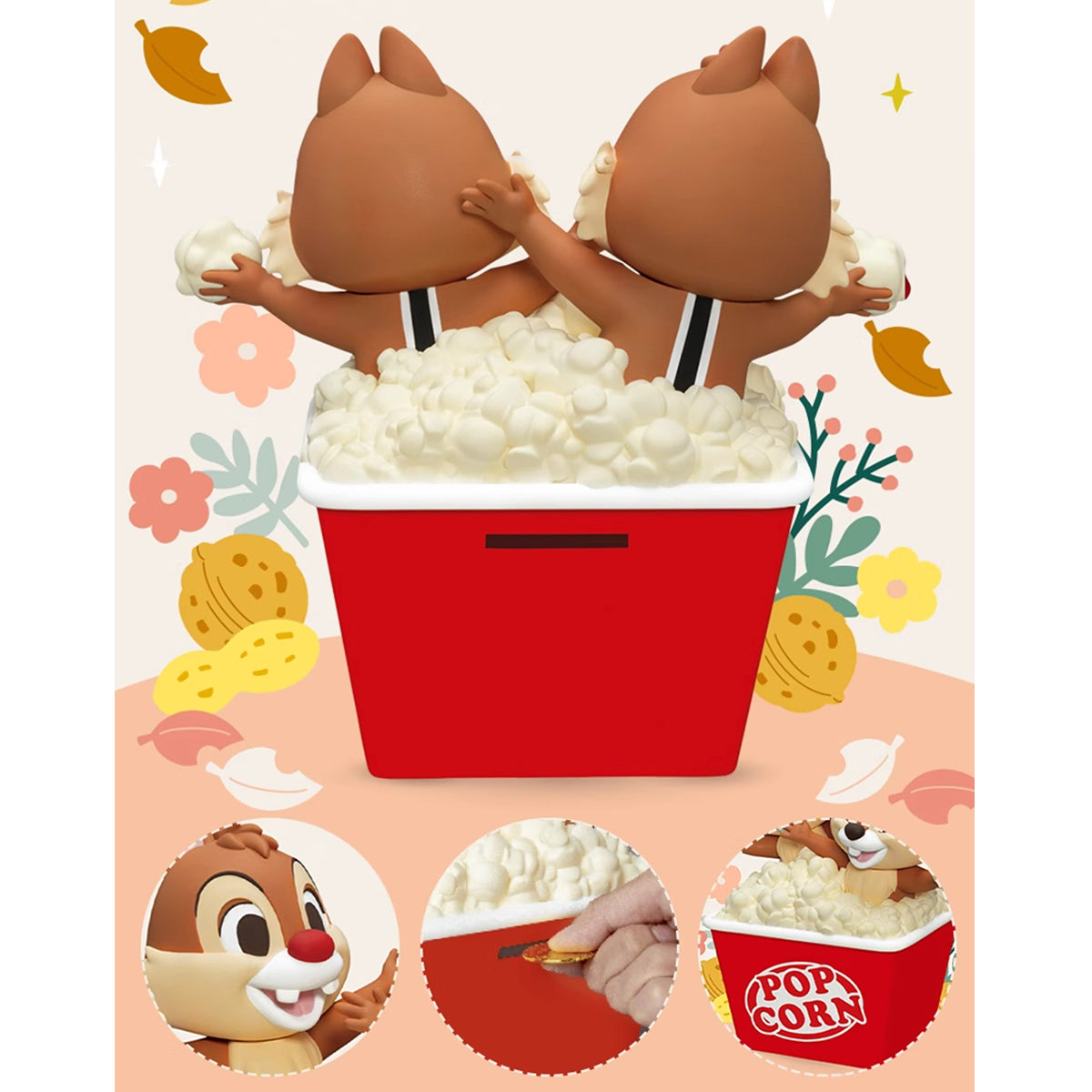 Beast Kingdom VPBS-004 Disney Classic Small Vinyl Piggy Bank Chip & Dale Art Statue