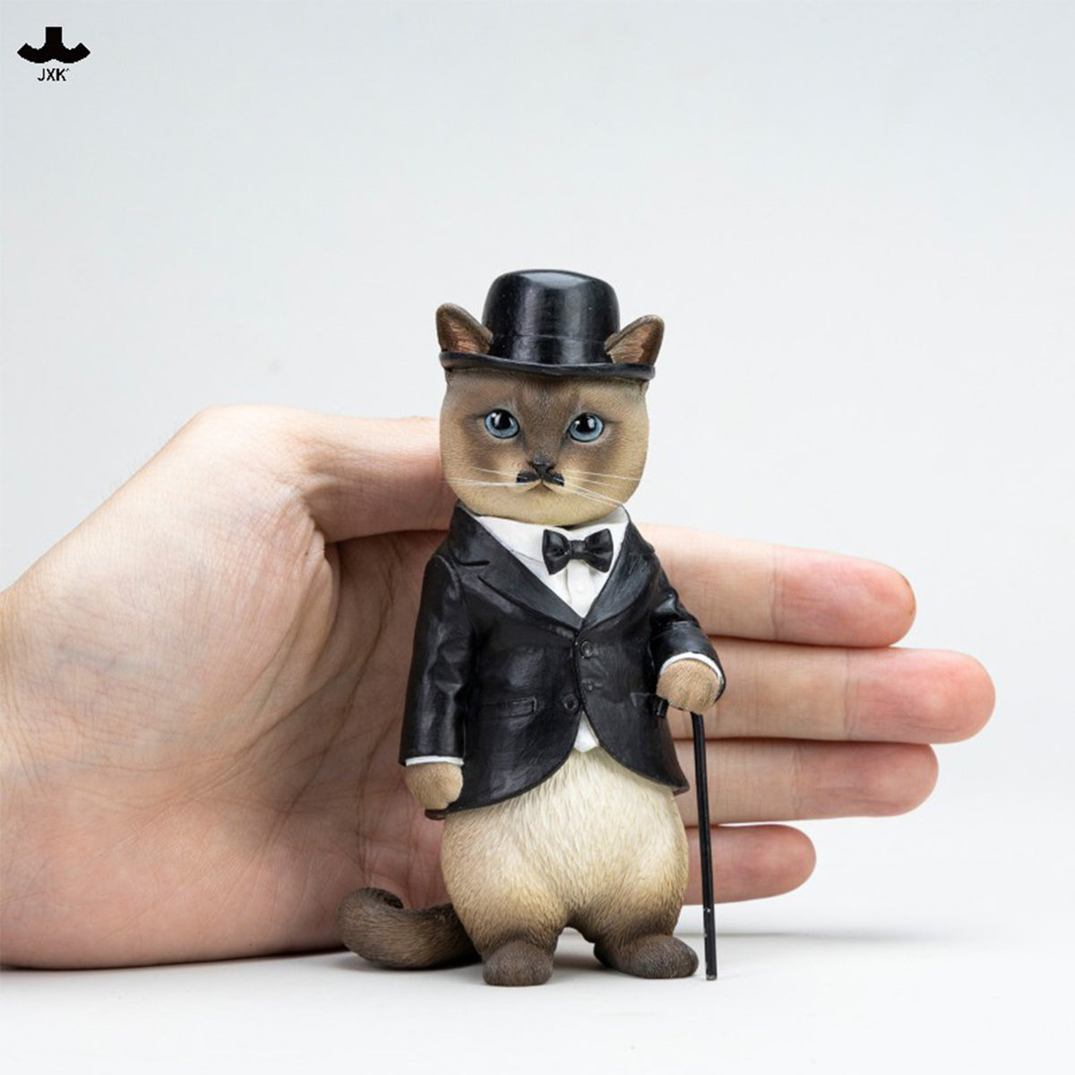 JXK Chaplin Cat (JXK344) Static Expertly Hand-Painted Lifelike Animal Figurine
