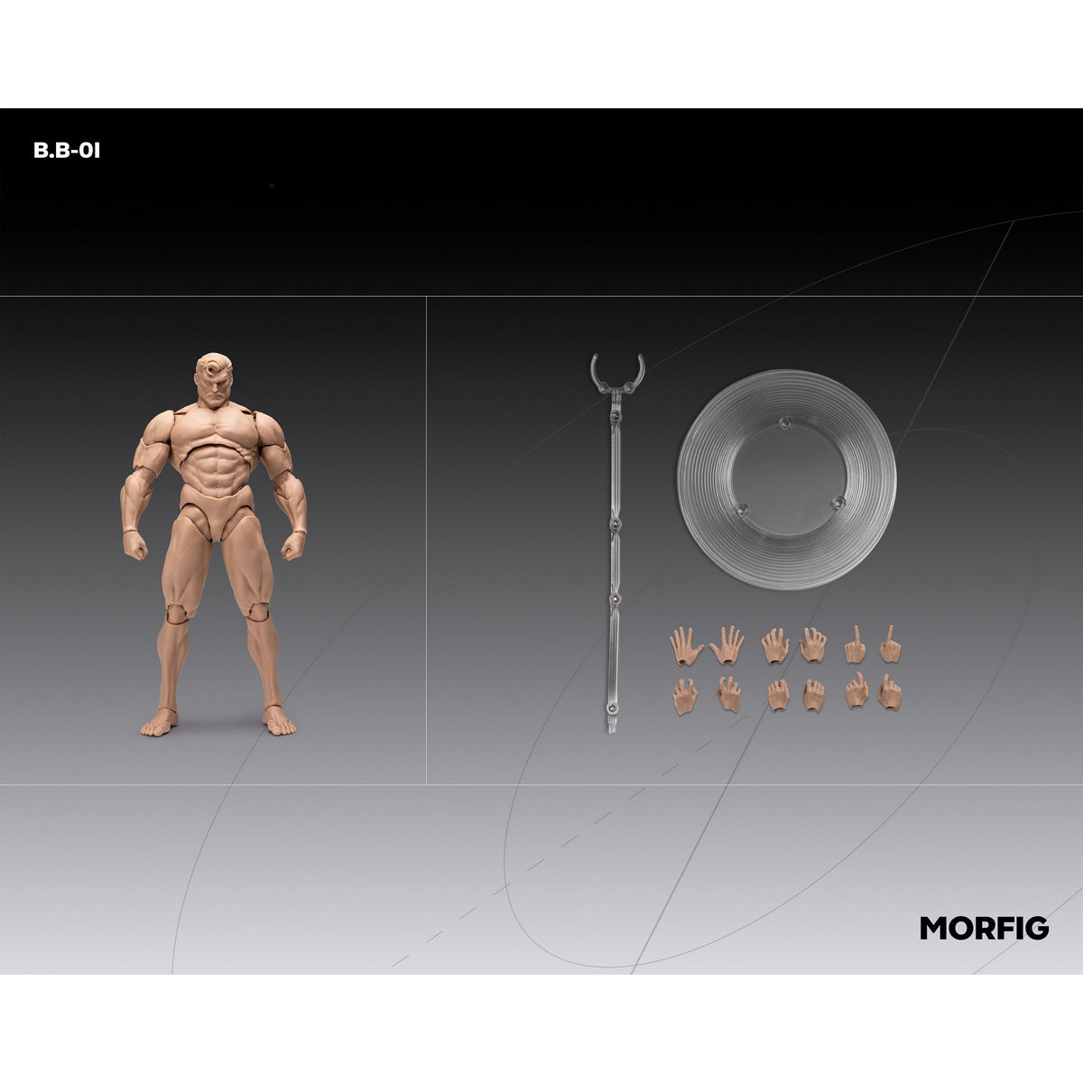 MORFIG Muscular Male Articulated Joints B.B-01 1/12 Scale Action Figure Body