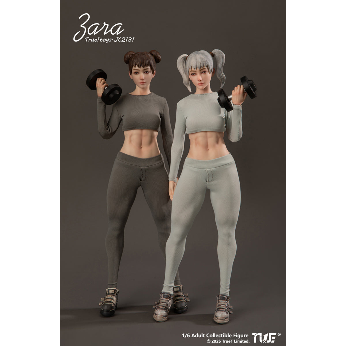 True1Toys JC2131 Sporty Girl ZARA Brown Hair Version 1/6 Scale Action Figure