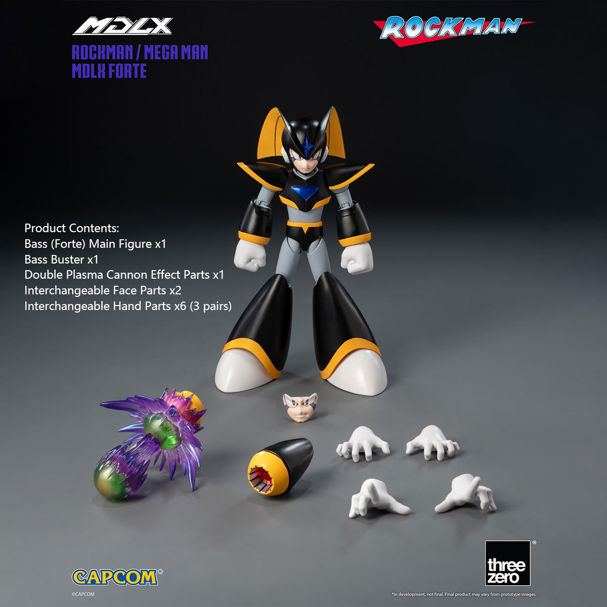 Threezero 3Z09900A0 MDLX Bass Mega Man 4-Inch Collectible Action Figure