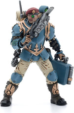 JoyToy ¡Á Warhammer 40K Figuras de acción de ciencia ficción a escala 1/18 con licencia oficial Serie completa Astra Militarum Tempestus Scions Command Squad 55th Kappic Eagles Medic