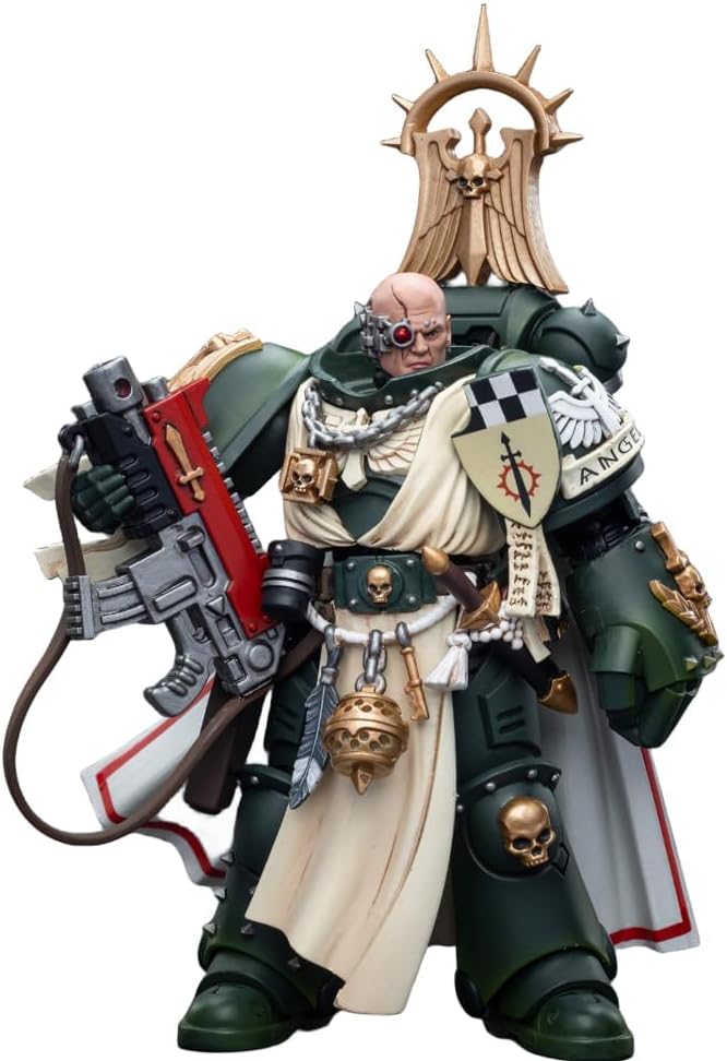 HiPlay JoyToy Warhammer 40K Collectible Figure: Dark Angels Master with Power Fist 1:18 Scale Action Figures JT7691