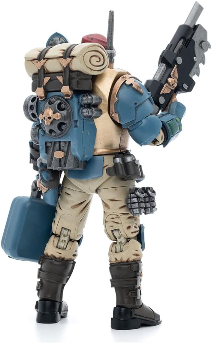 JoyToy ¡Á Warhammer 40K Figuras de acción de ciencia ficción a escala 1/18 con licencia oficial Serie completa Astra Militarum Tempestus Scions Command Squad 55th Kappic Eagles Medic