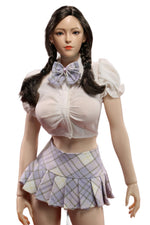 Ropa para muñeca a escala 1/6: blusa corta con mangas abullonadas verdes y cuello halter para figura de acción coleccionable de 12 pulgadas