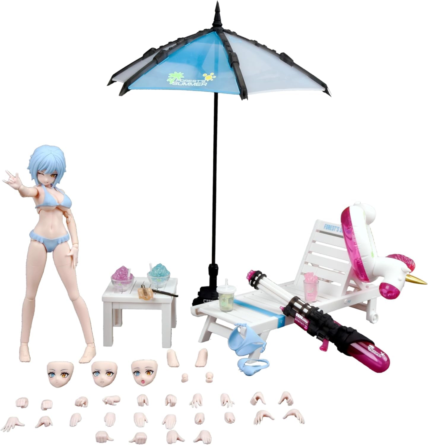 HiPlay Nuke Matrix Plastic Model Kits: Forest's Summer: Vivienne Hayha, Mecha Musume, Anime Style Collectible Action Figures