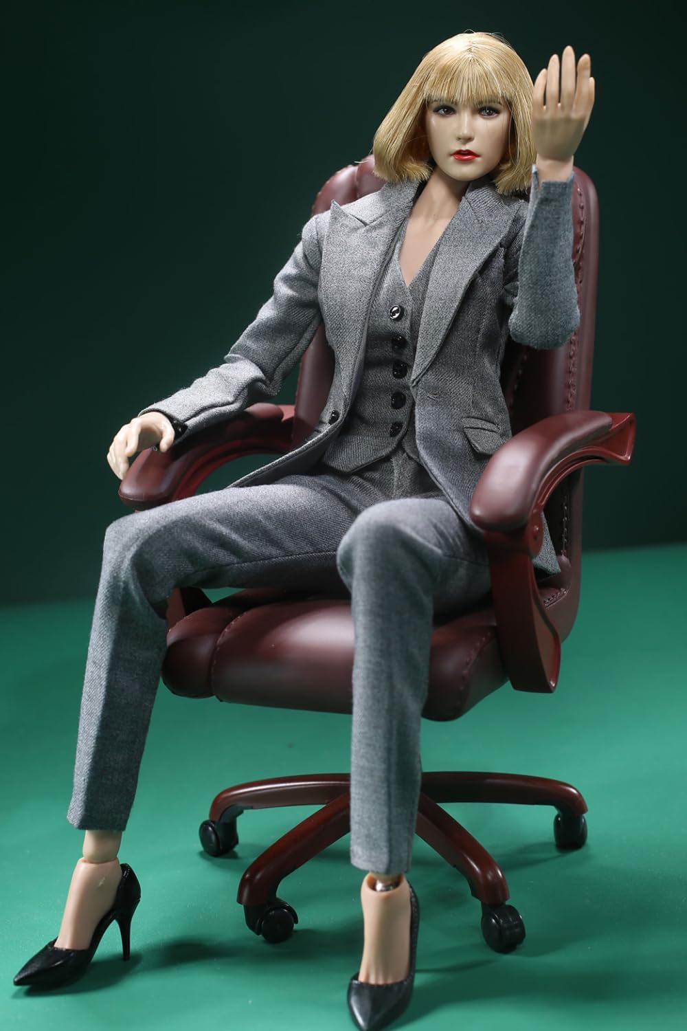 1/6 Scale Figure Doll Clothes: Blue Female Slim-Fit Suit for 12-inch Collectible Action Figure