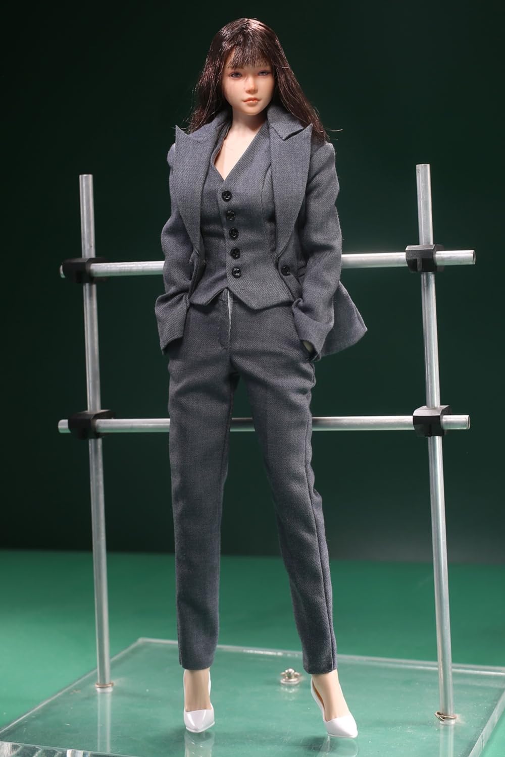 HiPlay 1/6 Scale Figure Doll Clothes: Blue Female Slim-Fit Suit for 12-inch Collectible Action Figure