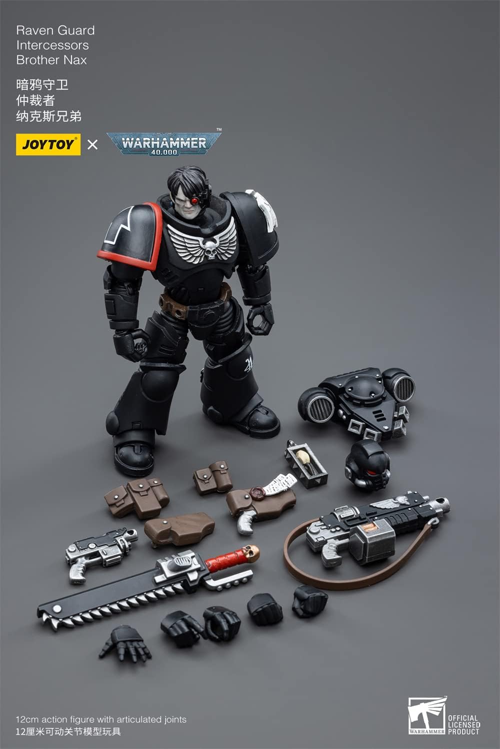 HiPlay JoyToy Warhammer 40K Raven Guard Intercessors Brother Nax 1:18 Scale Collectible Action Figure