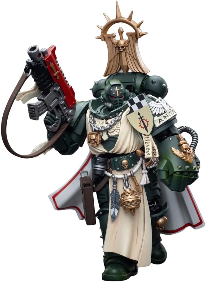 HiPlay JoyToy Warhammer 40K Collectible Figure: Dark Angels Master with Power Fist 1:18 Scale Action Figures JT7691