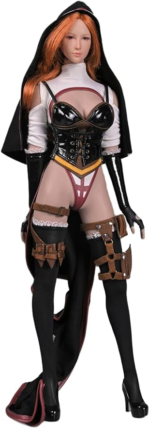 HiPlay 1/6 Scale Female Figure Doll Clothes: Black Church Unconstrained Sister Set for 12-Inch Collectible Action Figure SA002 (D)